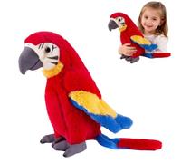 Generisch Perroquet en peluche, 30 cm, mignon, doudou perroquet, pour enfants et adultes, rouge