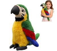 Generisch Perroquet en peluche, 30 cm, mignon, doudou perroquet, pour enfants et adultes, vert