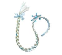 Generisch Perruque pour fille, serre-tête, queue de princesse, tresses à cheveux longs pour enfants, accessoires de fête et de cosplay pour fêtes d'anniversaire