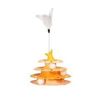 Generisch Pet Cat Tultable Toy - Parcours de balle multi-niveaux avec teaser - Tour amusante pour chat d'intérieur - Jouet de sport interactif pour chatons - Pour stimuler les instincts de chasse