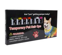 Generisch Pet Dye for Dogs - Kit de marqueurs de cheveux vibrants lavables pour chiots - Pour le toilettage des chiots - Style cosplay, fêtes costumées, festival - Bâtonnets de craie pour toilettage