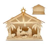 Generisch Petite crèche | Décoration de Noël religieuse Jésus - Décoration de Noël rustique pour la maison et le jardin, pour mur, fenêtre, cheminée, église, terrasse, bureau et voiture