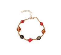 Generisch Petite Quartz Couple Mm Rhodonite Bijoux Natural Black And Red Quartz Rutilated Gemstone With Birthday Jewelry (Heart And Ro Bracelet 4 Bracelet Argenté Bijoux (Gold, One Size)