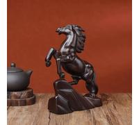 Generisch Petite statue de cheval en bois - Décoration pour le Nouvel An chinois 2026 - Statue de cheval Feng Shui - Figurine d'art pour la maison, le bureau, la décoration de table - Sculpture du