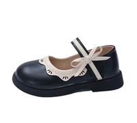 Generisch Petites chaussures en cuir pour bébé de 1 à 3 ans Sandales pour filles printemps et automne 26, Noir , 32 EU