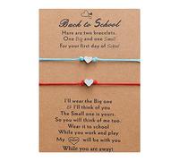 Generisch Phrases Breloques Perles Classique Bracelet ensemble 2 jour retour à l'école bracelets maman et moi bracelets mère fille filles garçons 4 Et Couple Choix En Anneaux (C, One Size)