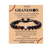 Generisch Phrases Élastique Naturelle Bijoux de sport d'un petit-fils comme cadeau d'anniversaire Bracelet Naturelle Pierres Anneaux