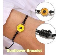 Generisch Phrases Noir Naturelle Breloques Bijoux Sisters Bracelets for Bracelets Largeur Rhodonite 2 Acier Bracelet Anneaux (black, One Size)