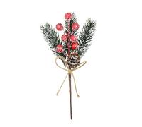 Generisch # Pic d'aiguilles de Noël artificielles avec pommes de pin dorées et noeud rustique Spray décoratif pour couronne, guirlande, décoration d'arbre (taille unique)