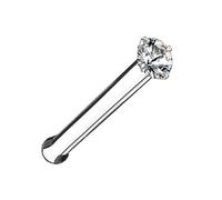 Generisch Piercing de nez en or véritable 750 avec diamant véritable - Dimensions : 0,6 x 6 x 1,4 mm - Tendance et extravagant - 47007-6
