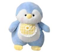 Generisch Pingouin en peluche en peluche - En peluche - Le pingouin porte un bavoir - Décoration de pièce - Poupée en peluche douillette - Jouet animal pour chambre à coucher, salle de jeux
