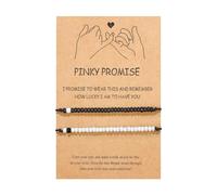 Generisch Pinky Promise Bracelet assorti pour couples, âmes sœurs, hommes, relation à distance, cadeaux pour femmes, hommes, lui, elle, joli cadeau pour couple, bracelet en cuir jaune, taille unique