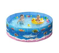Generisch Piscine pliable - Récipient rond en plastique rigide avec impression esthétique de mer, bac de jardin sans gonflage pour animaux de compagnie - Plaisir de bain d' pour chiens et chiens en
