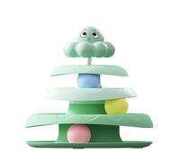Generisch Piste de balle pour chat, rouleau de jouet à 3 couches, puzzle d'exercice, griffoir interactif, jeux de chasse, petit espace, utilisation en intérieur, 20 x 20 x 20 cm, multicolore, 1 pièce