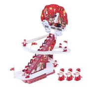Generisch Piste de ski musicale 2025, toboggan du Père Noël, mur d'escalade, escalier automatique, lumière LED, musique, kit de jeu de mouvement avec 3/5 figurines, pour l'intérieur les vacances