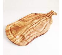 generisch Planche à découper en Bois d'olivier avec poignée et rainure - Longueur au Choix, Bois d'olivier, Marron, 50 cm