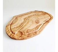generisch Planche à découper en Bois d'olivier avec rainure - Longueur au Choix - en Bois d'olivier, Bois d'olivier, Marron, 50 cm