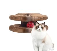 Generisch Planche à gratter en accordéon pour chat - Tapis à gratter interactif pour chat avec boule cloche | Jeu d'enrichissement pliable en carton, tunnel de jeu pour animaux de compagnie de petite