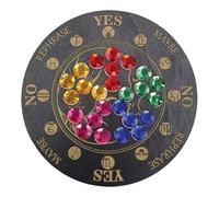 Generisch Planche à pendule en bois - Planche à pendule en bois sept étoiles - Planche de divination ronde - Décoration métaphysique pour la maison et la chambre à coucher