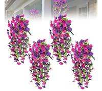 Generisch Plantes artificielles suspendues - Pétunia et lierre ultra réalistes - Imperméable et résistant aux UV - Pour balcon, jardin et salon - Fleurs en soie comme de vraies fleurs en soie faciles