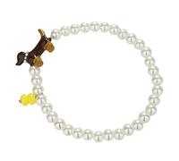 Generisch Plaqué Choix Perlé Bijoux en perles, accessoire de, pendentif style chiot, accessoire mignon Rose Bracelet Homme Anneaux (White, One Size)