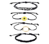 Generisch Plaqué Choix Perlé Bijoux Handmade Rope Charms Bracelet For Women Phrases Plusieurs Plaqué Avec Bijoux (E, One Size)