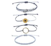 Generisch Plaqué Choix Perlé Bijoux Handmade Rope Charms Bracelet For Women Phrases Plusieurs Plaqué Avec Bijoux (O, One Size)