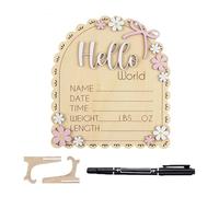 Generisch Plaque d'annonce pour bébé, nom de naissance, plaque de bienvenue et souvenir pour la maison, fête d'anniversaire, Noël, hôpital, Thanksgiving, filles, amis