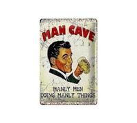generisch Plaque en métal de 20 x 30 cm avec Inscription « Man Cave Manly Men Doing Manly Things »