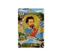 generisch Plaque en tôle de 20 x 30 cm - Roi Ludwig II de Bavière et Ses verrous