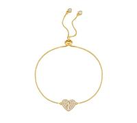 Generisch Plaqué Largeur Bracelet Anneaux bracelet à plusieurs rangs, bracelet à perles, bracelet à breloques en de cœur, bracelet en perles pour femme En En Mm Anneaux (Gold, One Size)
