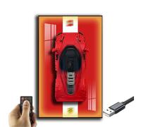 Generisch Plaque murale pour remorque murale Leg Technic Ferrari Daytona SP3 42143, compatible avec la voiture Lego Ferrari, cadeau de décoration pour adultes pour les amateurs de Lego