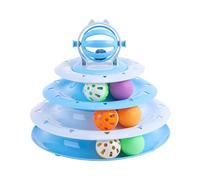 Generisch Plaque pivotante interactive pour chat - Jouet interactif jusqu'à couches - Jouet pour chat avec quatre boules - Balle pour chat d'intérieur et d'extérieur pour exercices