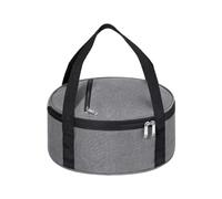 Generisch Plat de transport rond isolé anti-fuite, gris, Voir description | Sac de transport pour pizzas et gâteaux pour saladiers, moules à lasagne, casseroles à soupe, fêtes, réunions et