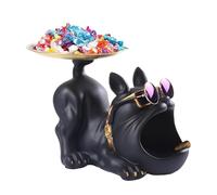 Generisch Plateau à clés | Bol Bulldog pour petits objets | Figurine Bulldog en résine, jolie boîte de rangement pour salon cuisine
