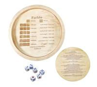 Generisch Plateau à dés à , plateaux de de société | Plateau à dés rond en bois pour jeu de table, accessoire de jeu de société pour soirées en famille, camping, voyages