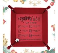 Generisch Plateau à dés avec dés, plateau à roulettes | Plateau portable en cuir synthétique à faire des dés - Plateau de jeu de rencontres de Noël pour salle de jeux, salle de classe