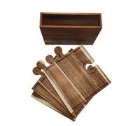 Generisch Plateau Apéro Puzzle Acacia Plateau Unique Ou Individuel Poignée Intégrée Service Fromage, Charcuterie Coffret Cadeau (5 pièces)