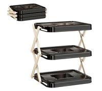 Generisch Plateau de préparation multicouche - Présentoir de vaisselle de cuisine à 3 couches - Peu encombrant - Rack de préparation des aliments - Pour cuisiniers, petits habitants, appartement