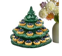 Generisch Plateau de service pour œufs farcis, plateau de fête à 4 couches en forme de sapin de Noël - Porte-apéritif à 26 trous pour fêtes de vacances, Pâques, mariage, barbecue, fête en plein air