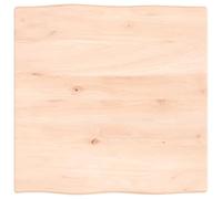 Generisch Plateau de table 60 x 60 x 2 cm en bois massif de chêne non | Bois de chêne massif, surface non traitée, bord naturel fait à la main, combinaison flexible, projet de bricolage
