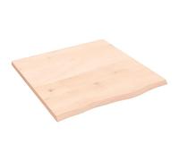 Generisch Plateau de table 60 x 60 x 2 cm en bois massif de chêne non | Fabriqué à la main, bord naturel, polyvalent, projet de bricolage, couleur marron moyen