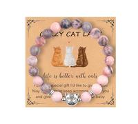 Generisch Plusieurs Bracelet Bracelet Phrases Bijoux tête de chat en argent, cadeau pour dames Cadeau Aimanté Bracelet Plusieurs Bijoux (H, One Size)