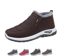 Generisch Podofit Bottes d'hiver pour homme et femme Chaussures orthopédiques avec semelle antidérapante & semelle chauffante Design à enfiler, marron, 44 EU