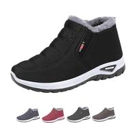 Generisch Podofit Bottes d'hiver pour homme et femme Chaussures orthopédiques avec semelle antidérapante & semelle chauffante Design à enfiler, Noir , 42 EU