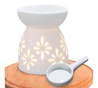 Generisch Poêle à huile d'aromathérapie en céramique de 50 ml - Bougeoir | Four à bougie creux, trois options de motif pour chambre à coucher, salon, bureau, décoration de détente