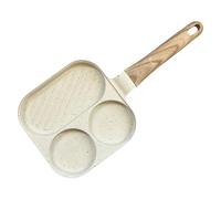 Generisch Poêle à œufs antiadhésive - Poêle à petit-déjeuner avec 3 compartiments - Cuisinière multifonction pour crêpes, omelettes, sandwich, steak - Compatible avec cuisinière électrique à induction