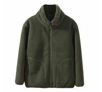 Generisch Polaire pour enfants et manteau épais style parent-enfant chaud et coupe-vent parent-enfant style col montant manteau chaud petite veste matelassée pour 3 18 ans, Vert armée., 13-14 ans