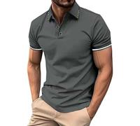 Generisch Polo à manches courtes pour homme - Chemises blanches - Infroissable - Respirant - Sous-vêtements d'été - Loisirs - T-shirt à manches courtes - Avec poche de poitrine - Sec et respirant, E-B