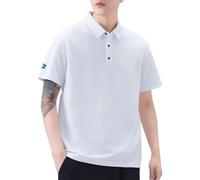 Generisch Polo à manches courtes pour homme - Couleur unie - Classique - Boutons - Pour l'été - Pour affaires - 2025, Polo blanc pour homme, M